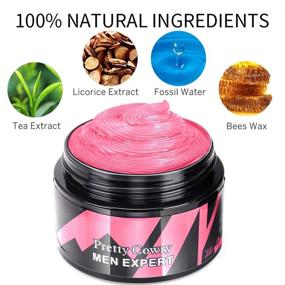 img 2 attached to 💖 Vibrant, Washable Pink Hair Wax: Instantly Color Your Hair with Temporary Hair Dye Cream - Perfect for Women and Men