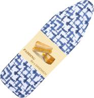 bndx ironing board cover and pad - 15x54 inches, 4-layer thick padding with 2-inch elastic | stain resistant & durable scorch | 2 click buckles for smooth ironing & easy installation | blue brushstrokes design logo