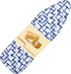 img 4 attached to BNDX Ironing Board Cover and Pad - 15x54 Inches, 4-Layer Thick Padding with 2-inch Elastic | Stain Resistant & Durable Scorch | 2 Click Buckles for Smooth Ironing & Easy Installation | Blue Brushstrokes Design