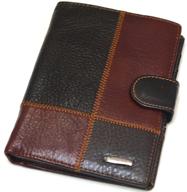 vintage genuine leather passport wallet logo