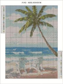 img 2 attached to 5D Full Drill Diamond Painting Beach Kits for Adults and Kids - Square Diamond Painting Art Tree Craft Canvas Wall Decor - 30x40cm - Embroidery Rhinestone Cross Stitch Gem Painting