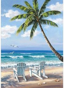 img 4 attached to 5D Full Drill Diamond Painting Beach Kits for Adults and Kids - Square Diamond Painting Art Tree Craft Canvas Wall Decor - 30x40cm - Embroidery Rhinestone Cross Stitch Gem Painting