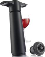 🍷 vacu vin black wine saver pump with stoppers - preserves wine freshness for extended periods (black 1 stopper) logo