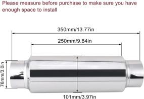 img 3 attached to EVIL ENERGY 3" Inlet 3" Outlet Exhaust Muffler: Universal Straight Through Design, 13.8" Length Stainless Steel - With Muffler Clamp Included!