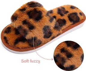 img 1 attached to Slippers Fluffy Outdoor Rainbow Numeric_1_Point_5 Boys' Shoes ~ Slippers