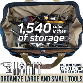 img 3 attached to 🛠️ Durable and Spacious Rugged Tools Field 14" Wide-Mouth Tool Bag - Ideal for Plumbers, Electricians, Carpenters, and Handymen