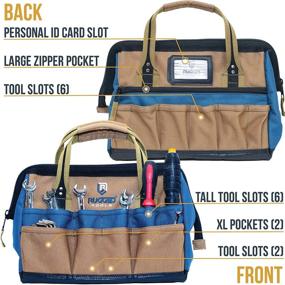 img 2 attached to 🛠️ Durable and Spacious Rugged Tools Field 14" Wide-Mouth Tool Bag - Ideal for Plumbers, Electricians, Carpenters, and Handymen