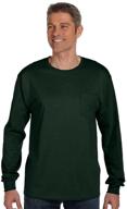 hanes comfortsoft long sleeve t shirt deep forest 2xl men's clothing logo