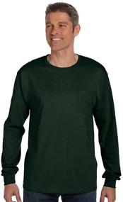 img 4 attached to Hanes ComfortSoft Long Sleeve T Shirt DEEP FOREST 2XL Men's Clothing