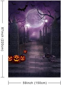 img 3 attached to 🎃 Декорации для Хэллоуина: Aytai 5x7ft Хэллоуинские фоны - Пугающий дом Лунный свет Тыква Подкова для страшной фотографии и вечеринки