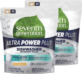 img 4 attached to 43 Count, Pack of 2 Seventh Generation Ultra Power Plus Dishwasher Detergent Packs with Fresh Citrus scent