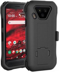 img 3 attached to 📱 Nakedcellphone Combo: Verizon Kyocera DuraForce Ultra 5G UW Case, Black Slim Kickstand Phone Cover with Rotating/Ratchet Belt Clip Holster Combination