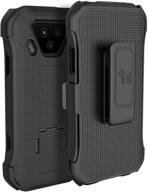 📱 nakedcellphone combo: verizon kyocera duraforce ultra 5g uw case, black slim kickstand phone cover with rotating/ratchet belt clip holster combination logo