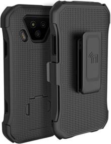 img 4 attached to 📱 Nakedcellphone Combo: Verizon Kyocera DuraForce Ultra 5G UW Case, Black Slim Kickstand Phone Cover with Rotating/Ratchet Belt Clip Holster Combination