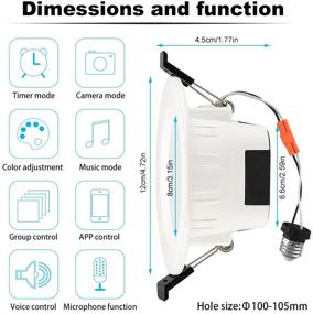 img 3 attached to Enhance Your Lighting Experience with FVTLED Bluetooth Downlight: 2700K to 6500K Multicolor Options