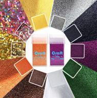 complete set of professional polyester glitter for crafts - 10 glitters: chunky, fine, holographic, glow in the dark! perfect for resin and craft projects logo