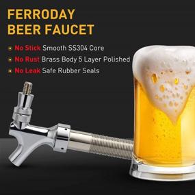 img 2 attached to 🍺 FERRODAY 4-1/8" Stainless Steel Core Beer Faucet: No-Rust, No-Leak Chrome Plated Tap for Homebrew with 1/4" Barbed Fitting