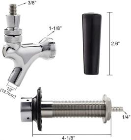 img 3 attached to 🍺 FERRODAY 4-1/8" Stainless Steel Core Beer Faucet: No-Rust, No-Leak Chrome Plated Tap for Homebrew with 1/4" Barbed Fitting