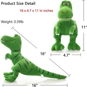 img 3 attached to 🦖 VSFNDB Stuffed Dinosaur Animal Plush Toy: 11 Inches Green T-Rex Tyrannosaurus Stuffed Animal - Super Soft, Cute, and Cuddly Pillow Cushion - Perfect Gift for Children, Kids, Boys, and Girls!