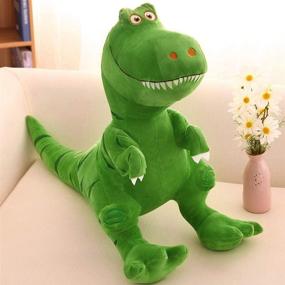 img 1 attached to 🦖 VSFNDB Stuffed Dinosaur Animal Plush Toy: 11 Inches Green T-Rex Tyrannosaurus Stuffed Animal - Super Soft, Cute, and Cuddly Pillow Cushion - Perfect Gift for Children, Kids, Boys, and Girls!