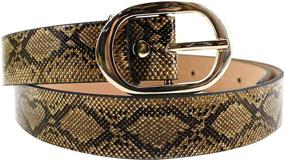 img 1 attached to Felice Leather Vintage Snakeskin Snakeskin Women's Accessories and Belts