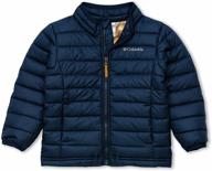 columbia powder jacket black medium boys' clothing : jackets & coats logo