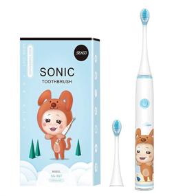 img 4 attached to 🦷 Seago Kids Electric Toothbrushes: Fast Charging with Timer & Maglev Power for 3-12 Boys and Girls, 2 Modes & Replaceable Heads