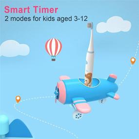 img 1 attached to 🦷 Seago Kids Electric Toothbrushes: Fast Charging with Timer & Maglev Power for 3-12 Boys and Girls, 2 Modes & Replaceable Heads