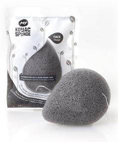 img 4 attached to 🐰 100% All Natural Korean Facial Sponge with Activated Bamboo Charcoal by MY Konjac Sponge. Premium Quality & Larger Size. Halal, Leaping Bunny Cruelty-Free, and The Vegan Society Certified.