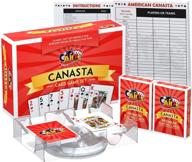 🃏 enhance your canasta experience with the all7s canasta playing cards game set: includes 2 decks of canasta cards, point values, revolving tray holder, and score pad логотип