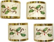 🎄 lenox holiday nouveau napkin rings: set of 4 for elegant table settings logo