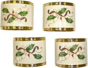 img 1 attached to 🎄 Lenox Holiday Nouveau Napkin Rings: Set of 4 for Elegant Table Settings