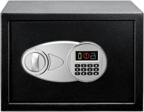 img 1 attached to Amazon Basics Steel Security Safe and Lock Box: Electronic Keypad, Ultimate Protection for Cash, Jewelry, and Documents - 0.5 Cubic Feet, 13.8 x 9.8 x 9.8 Inches