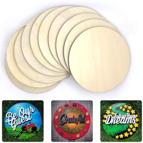 img 4 attached to 🪵 10-Pack of APOLUZ Wood Circles: Unfinished Wood Slices for Crafts, 10 Inches Diameter, 1/4 Inch Thickness - Ideal for DIY Crafts, Ornaments, Painting, Drawing, Weddings, and Decorations.