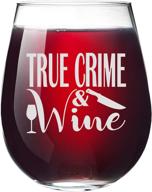 🔪 15 oz true crime show documentary serial killer addict junkie gift glass tumbler for women and men - true crime & wine glass present for murder fans logo