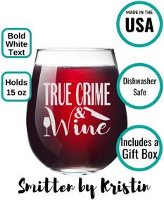 img 1 attached to 🔪 15 Oz True Crime Show Documentary Serial Killer Addict Junkie Gift Glass Tumbler for Women and Men - True Crime & Wine Glass Present for Murder Fans