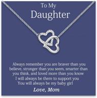 ❤️ heart interlocking daughter necklace - meaningful gift for girls, women, and mothers day. logo