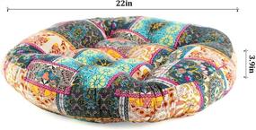 img 3 attached to 🪑 EGOBUY Bohemian Floor Pillow: Comfy and Stylish Round Seat Cushion for Reading Nooks, Yoga & Tatami Mat - 22x22