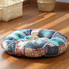 img 1 attached to 🪑 EGOBUY Bohemian Floor Pillow: Comfy and Stylish Round Seat Cushion for Reading Nooks, Yoga & Tatami Mat - 22x22