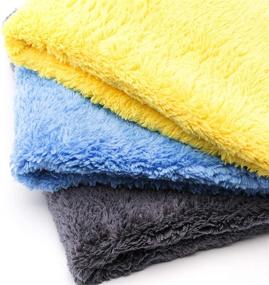 img 1 attached to 🧼 Kingole Microfiber Cleaning Cloths Rags - Pack of 3, Highly Absorbent, Lint & Streak-Free Towels (Gray, 16"x24")