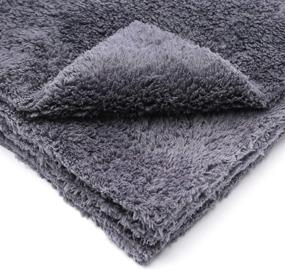 img 2 attached to 🧼 Kingole Microfiber Cleaning Cloths Rags - Pack of 3, Highly Absorbent, Lint & Streak-Free Towels (Gray, 16"x24")