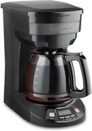 ☕️ hamilton beach 46293 programmable coffee maker with brew options, glass carafe, black stainless, 12 cup capacity logo