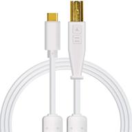 enhance audio quality with chroma cables: usb-c to usb-b cable with 56k resistor (white) logo