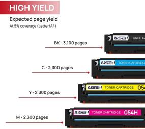 img 1 attached to 🖨️ High-Quality AISEN Compatible Toner Cartridges for Canon 054H CRG 054H 054 - Designed for Canon MF644CDW MF642CDW MF640C LBP622CDW LBP620 Printer - 4 Pack