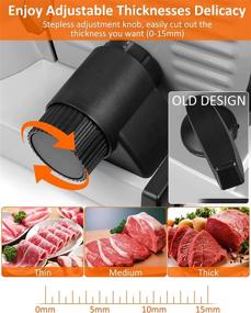 img 3 attached to TOKASS Electric Meat Slicer with 2 Removable Stainless Steel Blades, 200W Power, Adjustable Thickness, Child Lock Protection, Easy to Clean - Perfect for Home Use