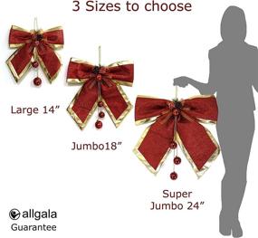 img 1 attached to 🎀 Add Festive Charm to your Christmas Decor with allgala 14" Large Decorative Bow for Wreath Garland Treetopper Christmas Tree -XBW93042