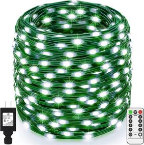 img 4 attached to ROADAYLY Outdoor Christmas Lights 1000 LED 394Ft Christmas Tree Lights With Remote 8 Modes Plug In IP65 Waterproof Outdoor String Lights For Home Decor DIY Wedding Garden Bedroom Patio (Cool White）