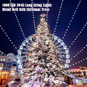 img 3 attached to ROADAYLY Outdoor Christmas Lights 1000 LED 394Ft Christmas Tree Lights With Remote 8 Modes Plug In IP65 Waterproof Outdoor String Lights For Home Decor DIY Wedding Garden Bedroom Patio (Cool White）