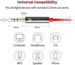 img 2 attached to iVANKY Long Aux Cable, 8ft/2.4M Hi-Fi Sound, Nylon Braided 3.5mm Auxiliary Audio Cable - Red