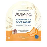 aveeno repairing cica foot mask: prebiotic oat & shea butter, moisturizing slippers for extra dry skin logo